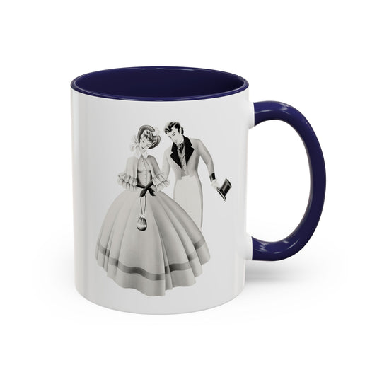Vintage Romantic Portrait Mug - Couple with Top Hat | 1940s Turner Art