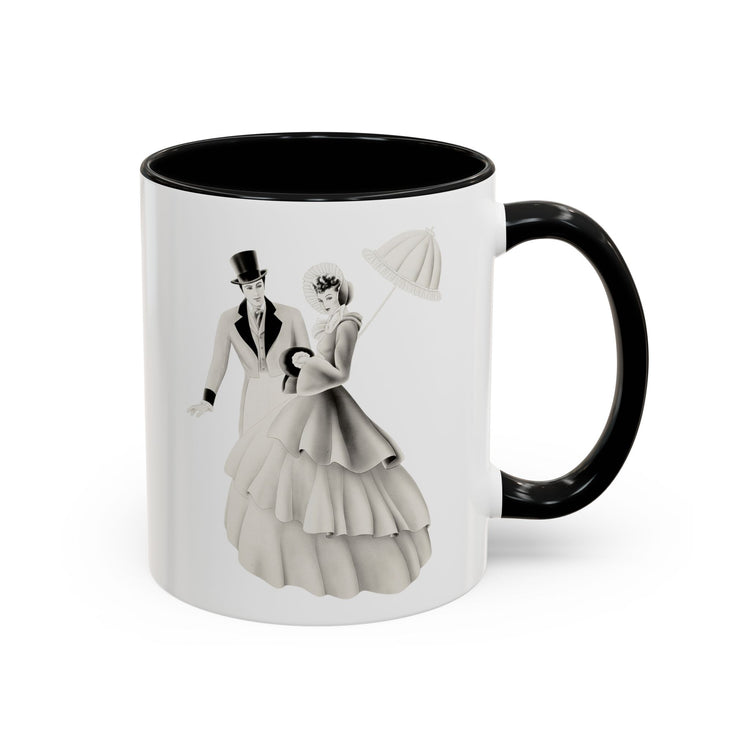 Vintage Romantic Portrait Mug - Couple with Parasol| 1940s Turner Art