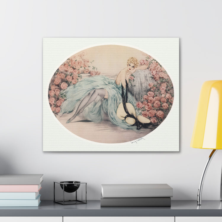 La Belle Rose by Louis Icart | Museum-Quality Canvas Print | Art Deco Wall Art