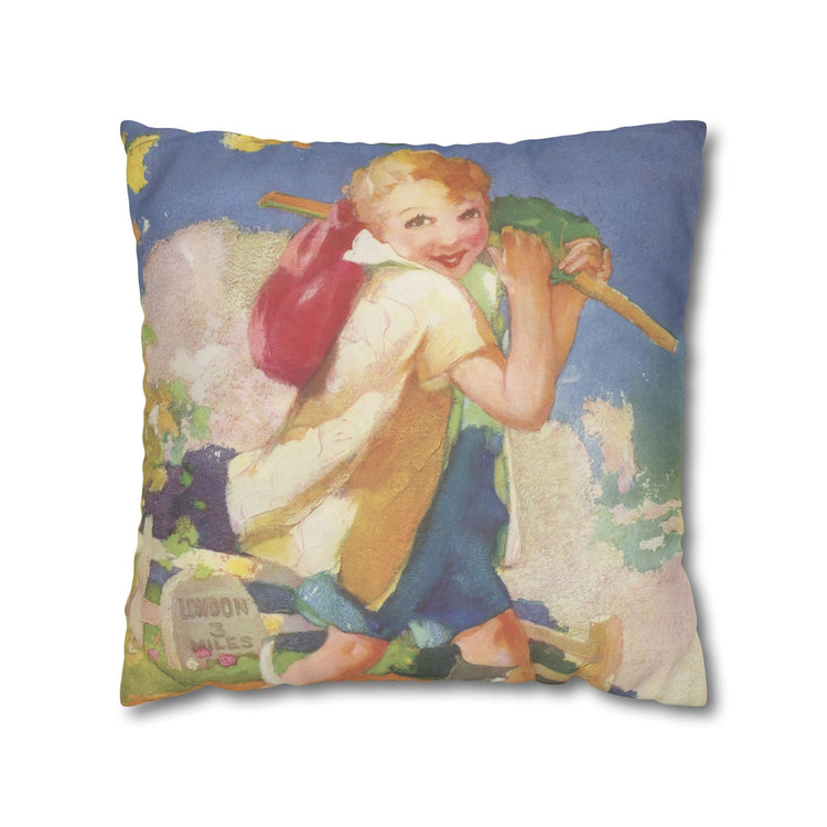 Dick Whittington by Albert Hencke | Vintage Nursery Illustration | Faux Suede Pillowcase