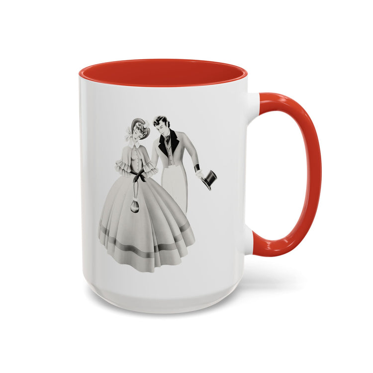 Vintage Romantic Portrait Mug - Couple with Top Hat | 1940s Turner Art