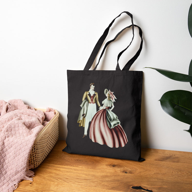 Vintage Romantic Portrait Tote Bag - Couple Facing | 1940s Turner Art
