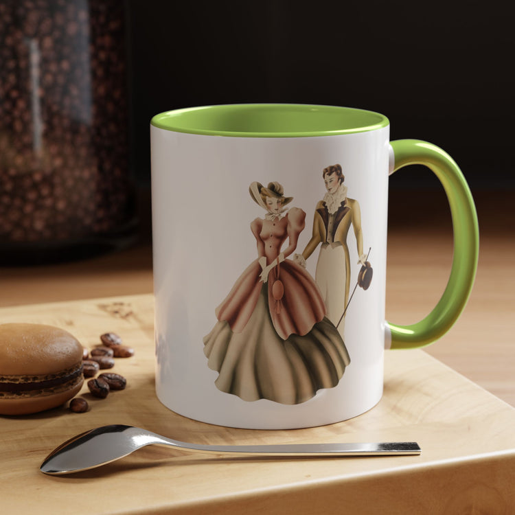 Vintage Romantic Portrait Mug - Couple Walking | 1940s Turner Art