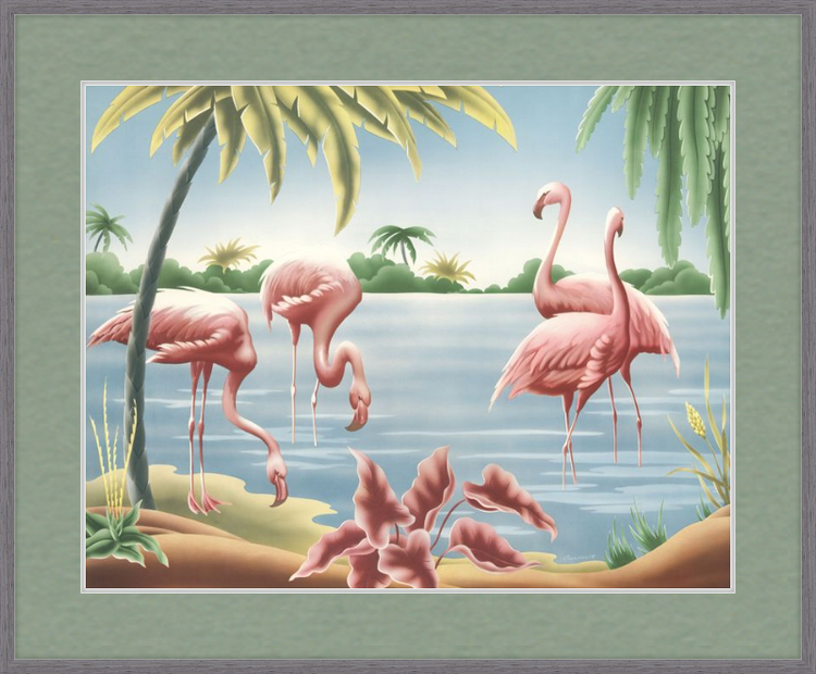 Custom Framed Turner Flamingo | Premium Giclee Print | Vintage Bird Lithograph