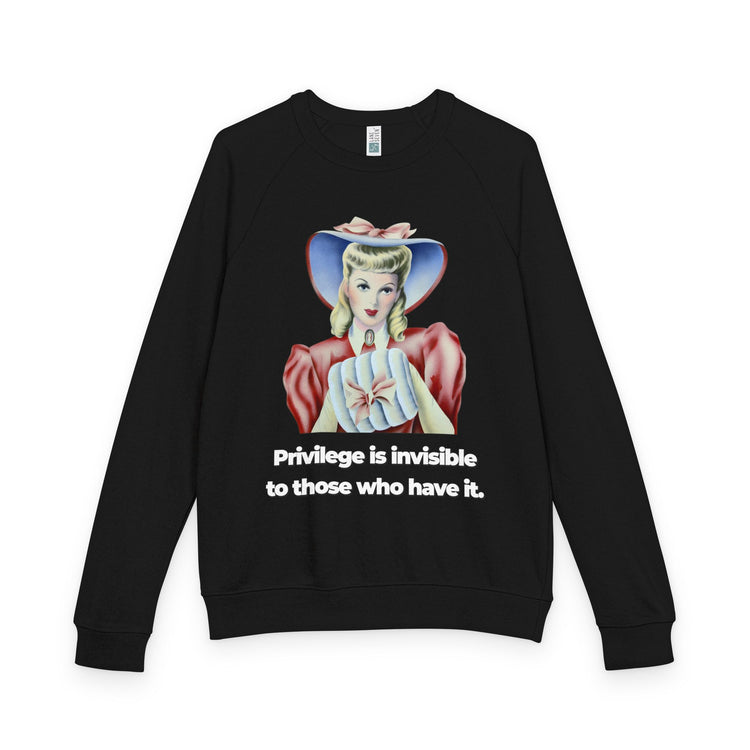 "Privilege is Invisible" Vintage Portrait Crewneck | White Accountability | Sweatshirt