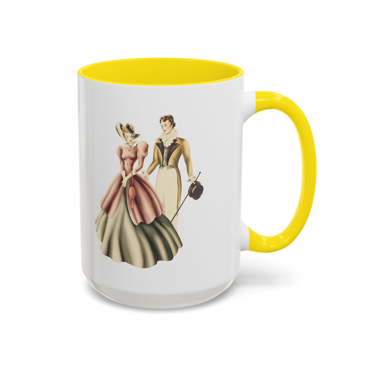 Vintage Romantic Portrait Mug - Couple Walking | 1940s Turner Art