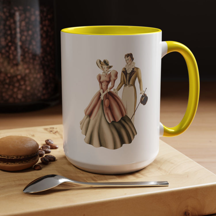 Vintage Romantic Portrait Mug - Couple Walking | 1940s Turner Art