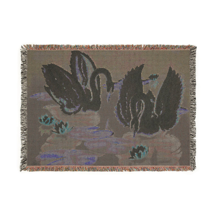 Turner Swans and Lillies Woven Blanket | Print-on-Demand Tapestry Throw