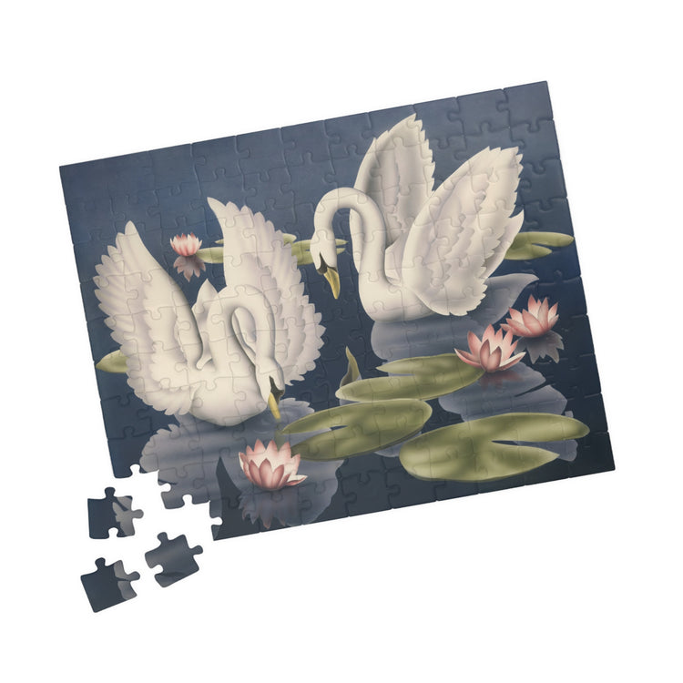Turner Swans and Lillies Jigsaw Puzzle — Vintage Swans, Lily Pads & Pink Lotus (110/252/520/1014 pcs)