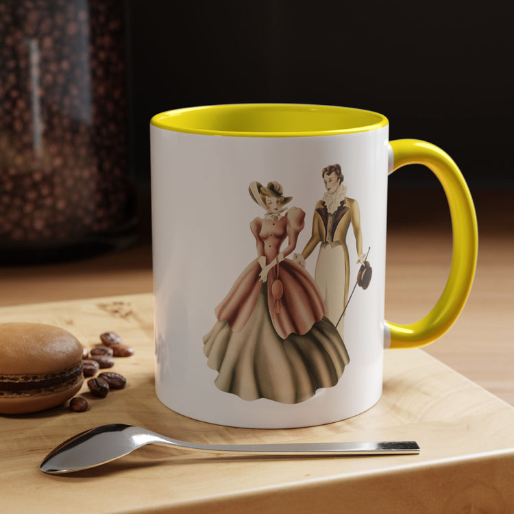 Vintage Romantic Portrait Mug - Couple Walking | 1940s Turner Art