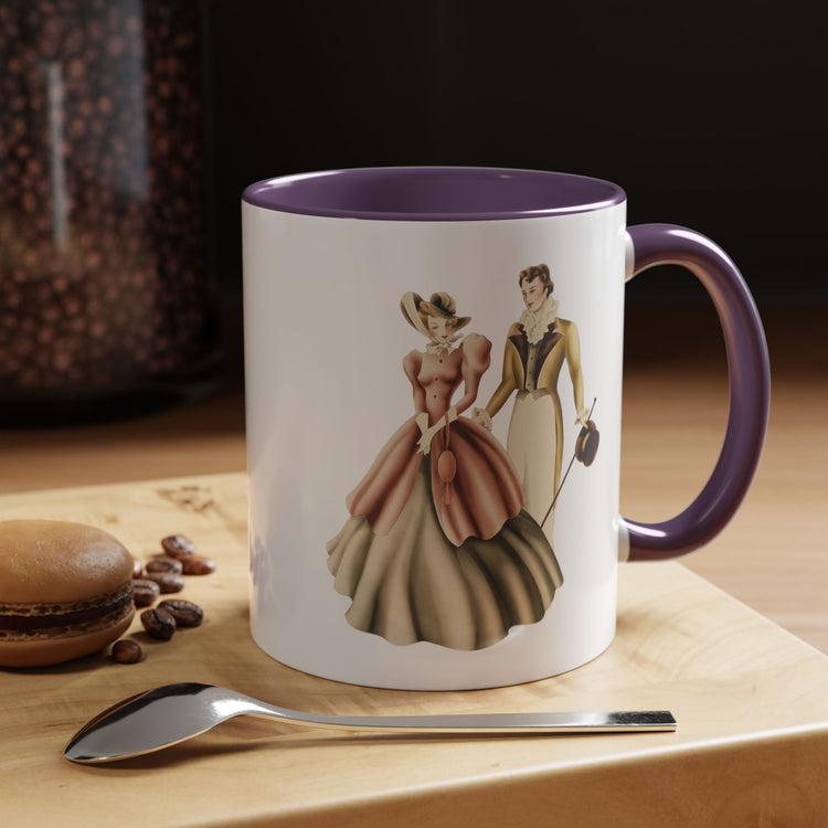Vintage Romantic Portrait Mug - Couple Walking | 1940s Turner Art