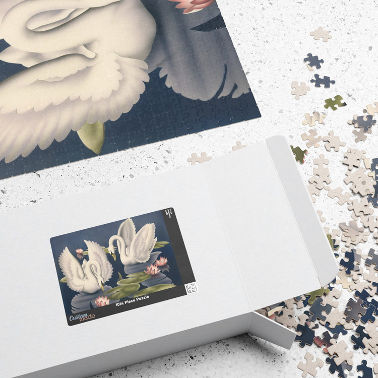 Turner Swans and Lillies Jigsaw Puzzle — Vintage Swans, Lily Pads & Pink Lotus (110/252/520/1014 pcs)