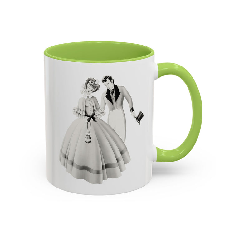 Vintage Romantic Portrait Mug - Couple with Top Hat | 1940s Turner Art