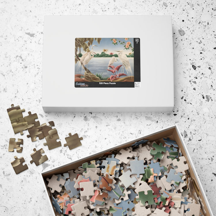 Turner Egrets Jigsaw Puzzle — Vintage Lakeside Birds (110/252/520/1014 pcs)