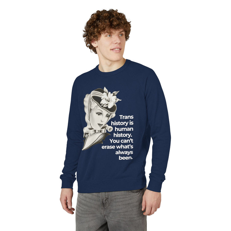 "Trans History is Human History" Vintage Portrait Crewneck | Trans Visibility | Sweatshirt