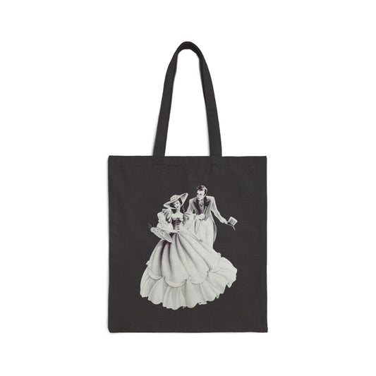 Vintage Romantic Portrait Tote Bag - Couple with Basket of Flowers | 1940s Turner Art