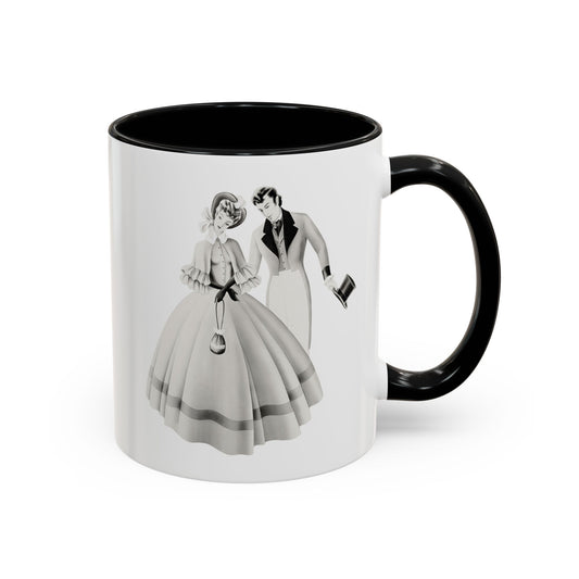 Vintage Romantic Portrait Mug - Couple with Top Hat | 1940s Turner Art