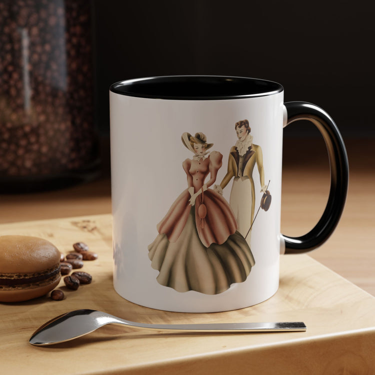 Vintage Romantic Portrait Mug - Couple Walking | 1940s Turner Art
