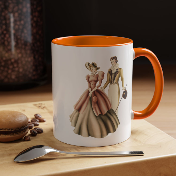 Vintage Romantic Portrait Mug - Couple Walking | 1940s Turner Art