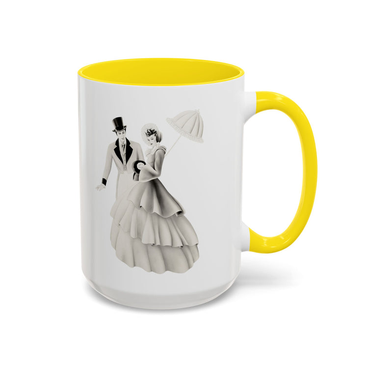 Vintage Romantic Portrait Mug - Couple with Parasol| 1940s Turner Art