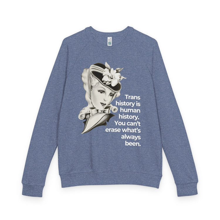 "Trans History is Human History" Vintage Portrait Crewneck | Trans Visibility | Sweatshirt