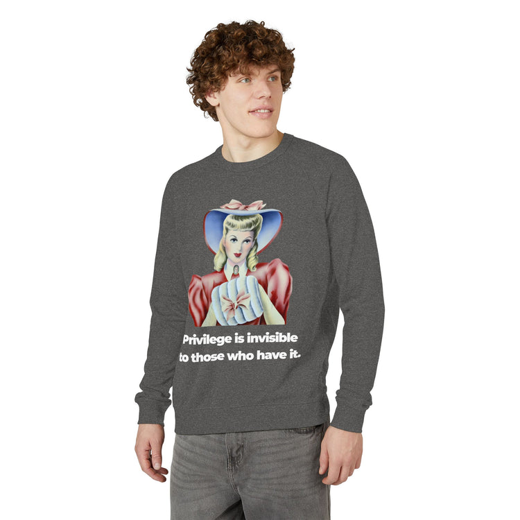"Privilege is Invisible" Vintage Portrait Crewneck | White Accountability | Sweatshirt