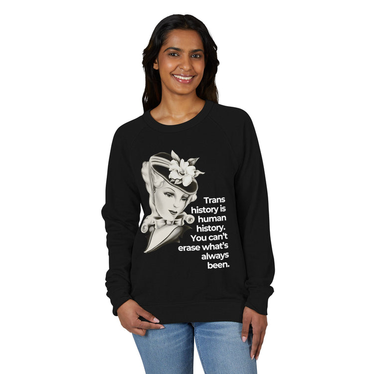 "Trans History is Human History" Vintage Portrait Crewneck | Trans Visibility | Sweatshirt