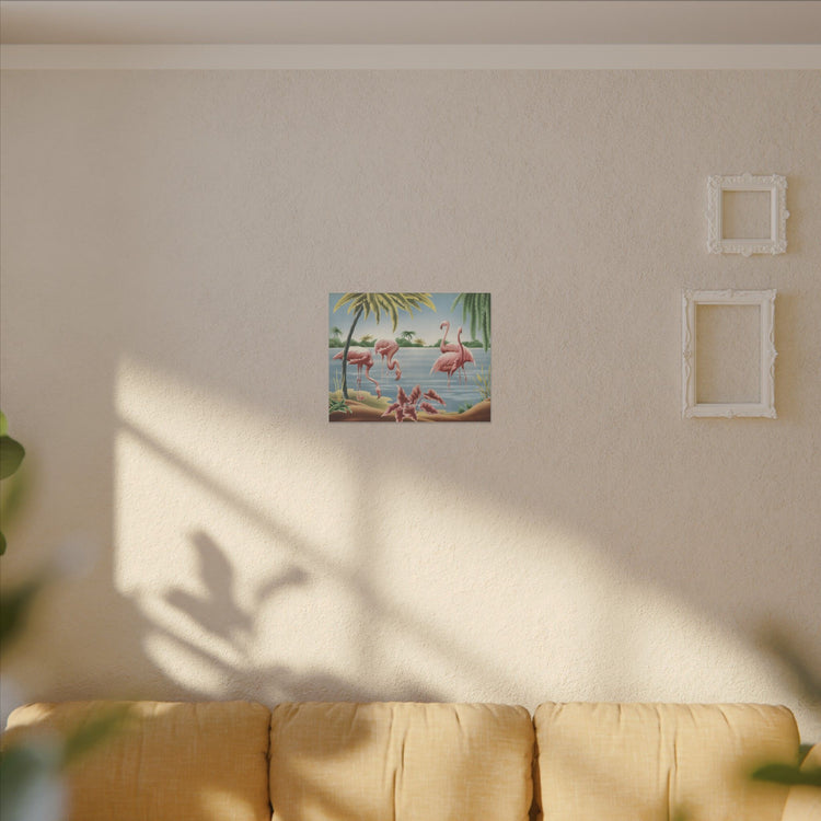 Turner Flamingo Canvas | A.T. Toran 1950s Print Reproduction | Stretched Matte Canvas