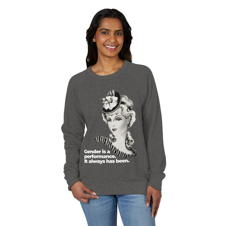 "Gender is a Performance" Vintage Portrait Crewneck | Trans History | Sweatshirt