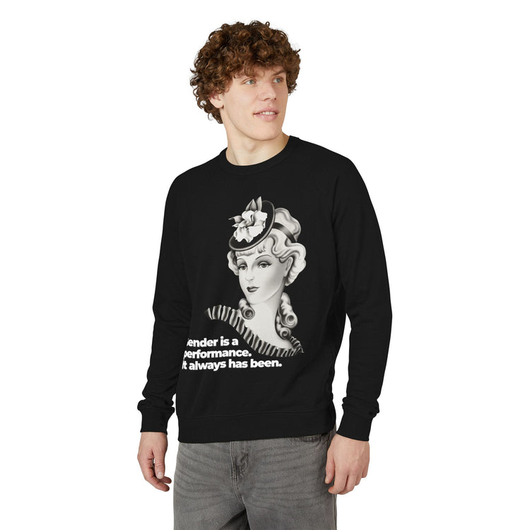 "Gender is a Performance" Vintage Portrait Crewneck | Trans History | Sweatshirt
