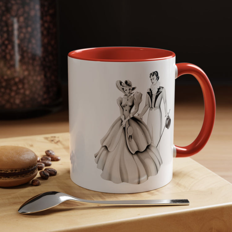 Vintage Romantic Portrait Mug - Couple Walking B&W | 1940s Turner Art