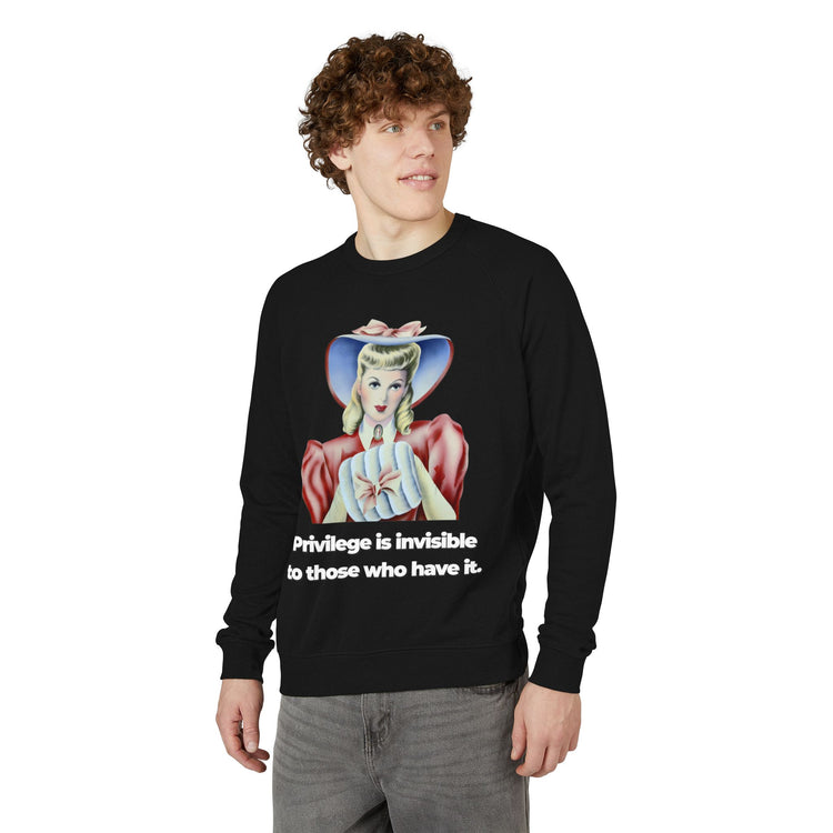 "Privilege is Invisible" Vintage Portrait Crewneck | White Accountability | Sweatshirt