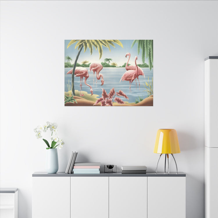 Turner Flamingo Canvas | A.T. Toran 1950s Print Reproduction | Stretched Matte Canvas