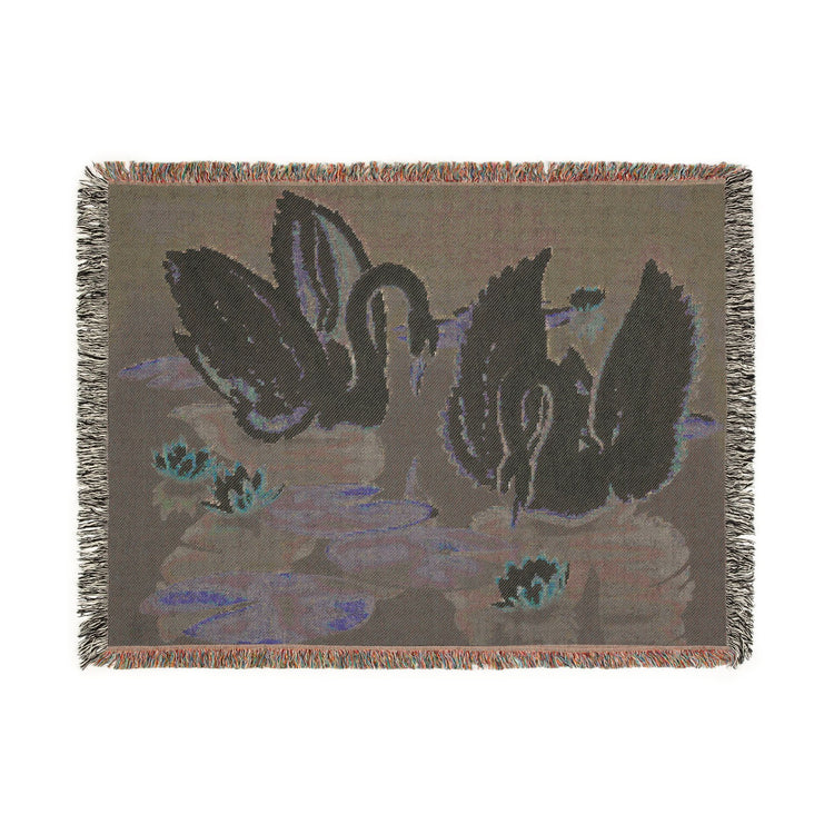 Turner Swans and Lillies Woven Blanket | Print-on-Demand Tapestry Throw