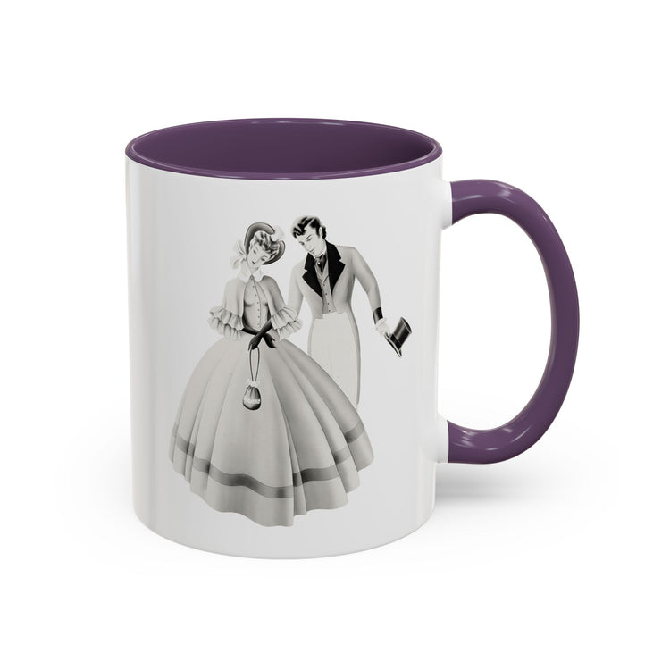 Vintage Romantic Portrait Mug - Couple with Top Hat | 1940s Turner Art