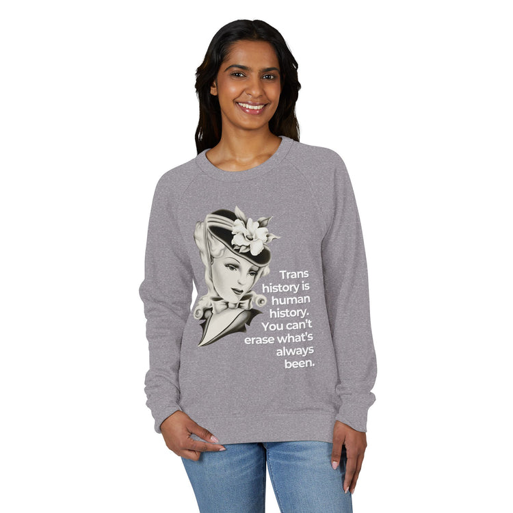 "Trans History is Human History" Vintage Portrait Crewneck | Trans Visibility | Sweatshirt