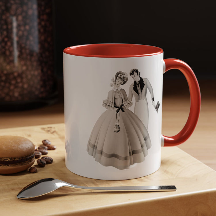 Vintage Romantic Portrait Mug - Couple with Top Hat | 1940s Turner Art