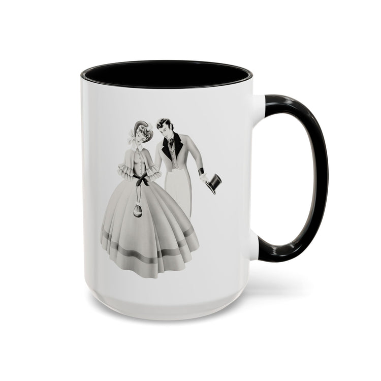 Vintage Romantic Portrait Mug - Couple with Top Hat | 1940s Turner Art