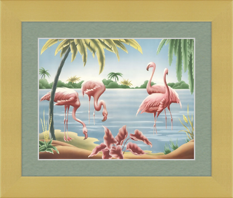 Custom Framed Turner Flamingo | Premium Giclee Print | Vintage Bird Lithograph