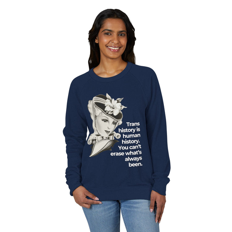 "Trans History is Human History" Vintage Portrait Crewneck | Trans Visibility | Sweatshirt