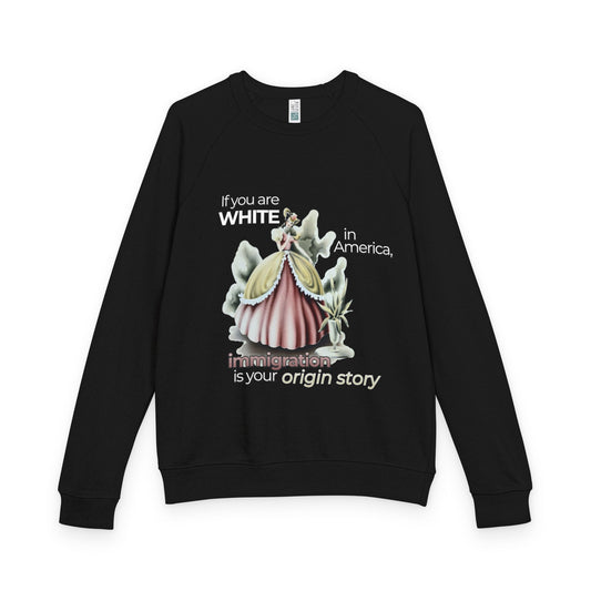 "If You Are White in America, Immigration Is Your Origin Story" Vintage Portrait Crewneck