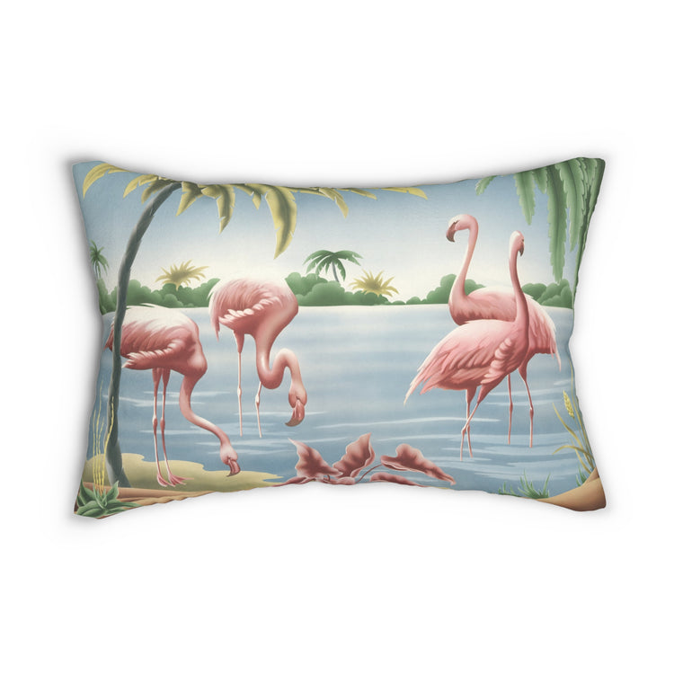 Turner Flamingo Lumbar Pillow | Print-on-Demand Decorative Pillow