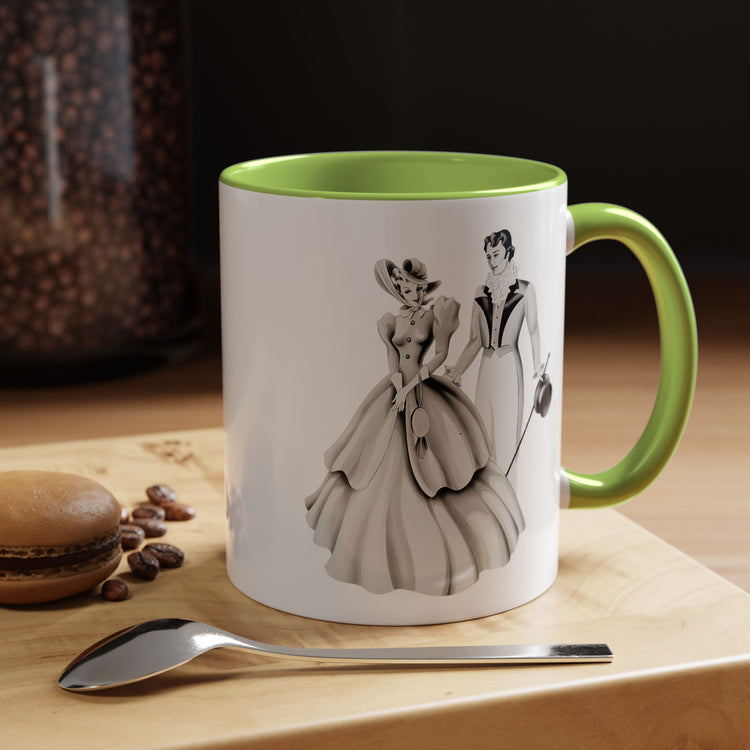 Vintage Romantic Portrait Mug - Couple Walking B&W | 1940s Turner Art
