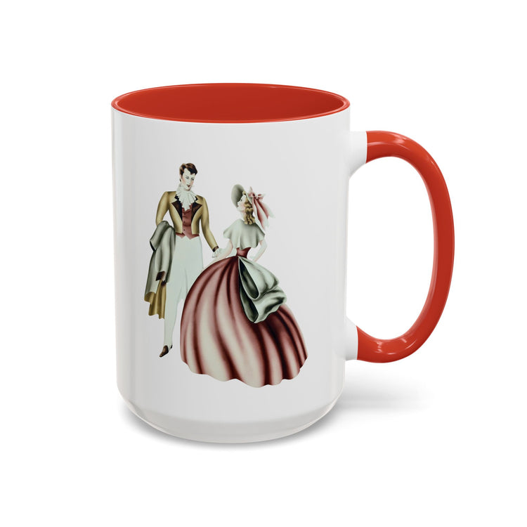 Vintage Romantic Portrait Mug - Couple Facing | 1940s Turner Art