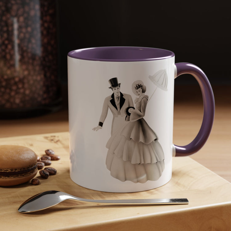 Vintage Romantic Portrait Mug - Couple with Parasol| 1940s Turner Art