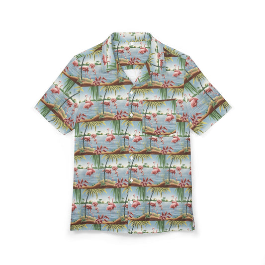 Turner Flamingos Hawaiian Shirt | Vintage Tropical Art | Resort Button-Down