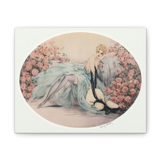 La Belle Rose by Louis Icart | Museum-Quality Canvas Print | Art Deco Wall Art