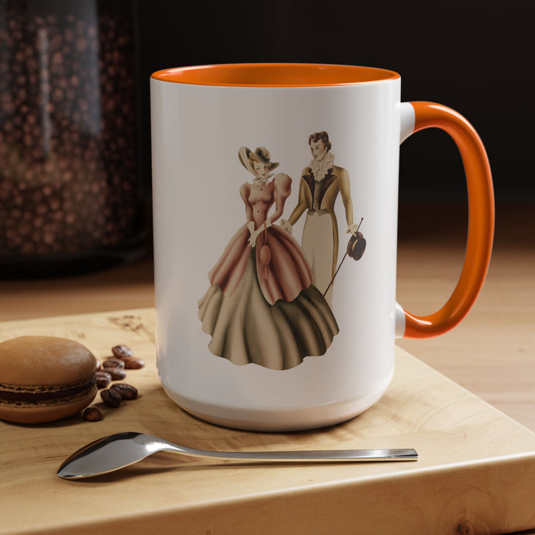 Vintage Romantic Portrait Mug - Couple Walking | 1940s Turner Art