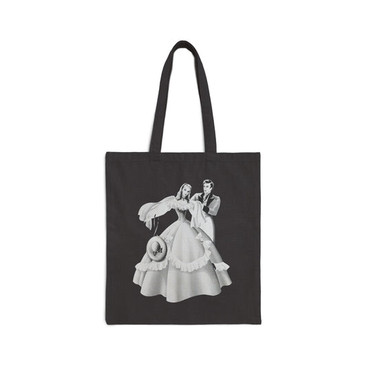 Vintage Romantic Portrait Tote Bag - Couple with "Lady in Pink" | 1940s Turner Art