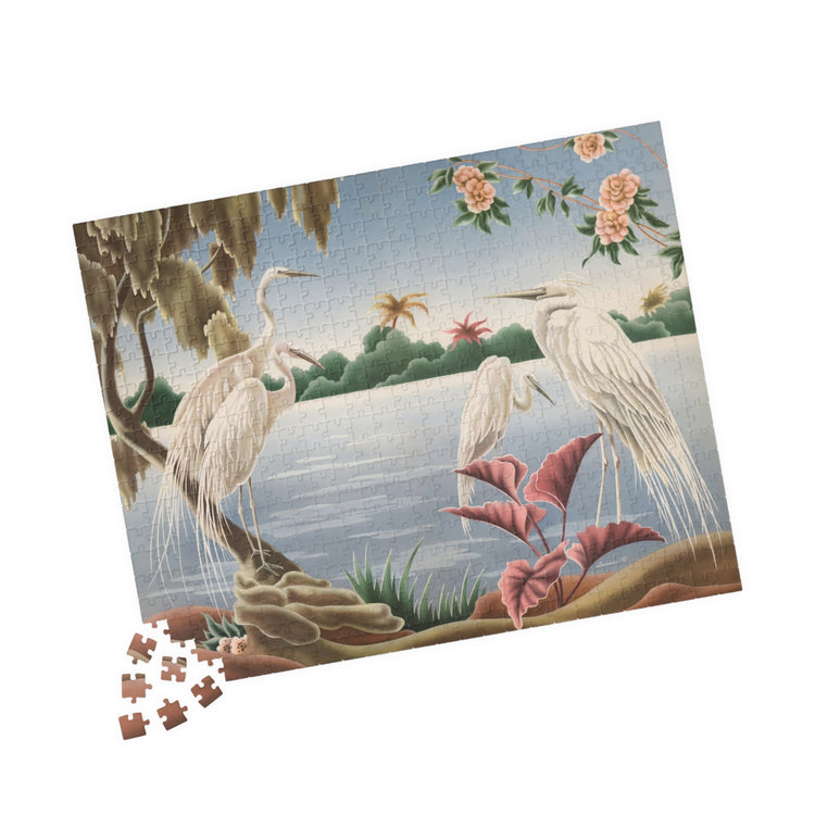 Turner Egrets Jigsaw Puzzle — Vintage Lakeside Birds (110/252/520/1014 pcs)